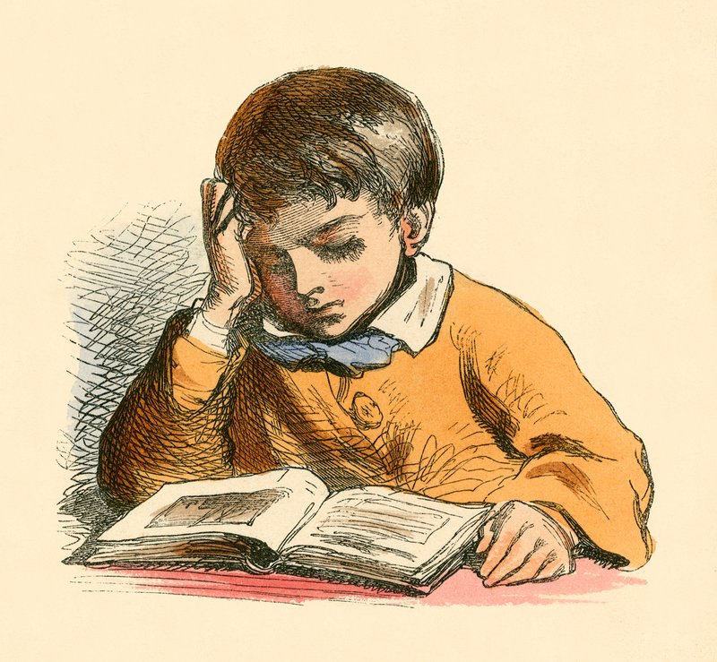 読書する少年 作： 英語学校