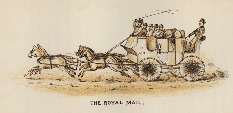 コーチとコーチング：The Royal Mail (litho) 作： 英語学校