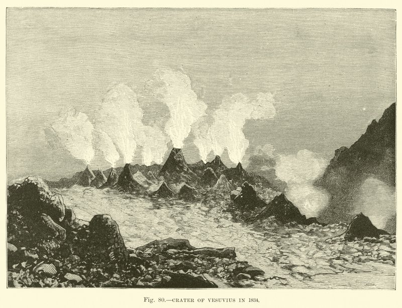 1834年のベスビオ火山のクレーター 作： 英語学校