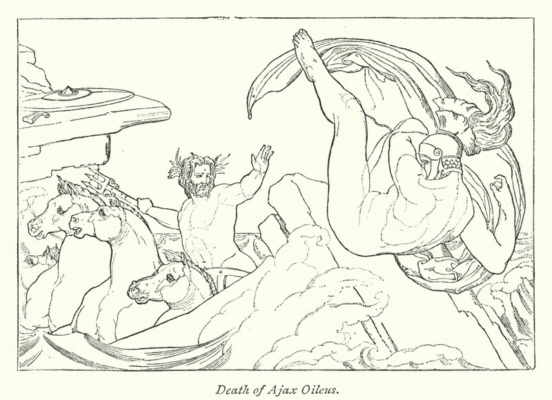 エイジャックス・オイリュスの死（リトグラフ 作： 英語学校