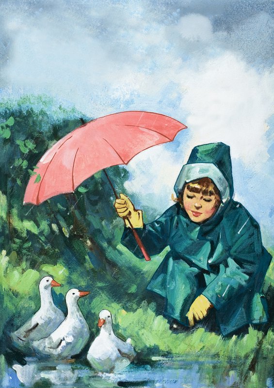 雨の中のアヒル 作： 英語学校