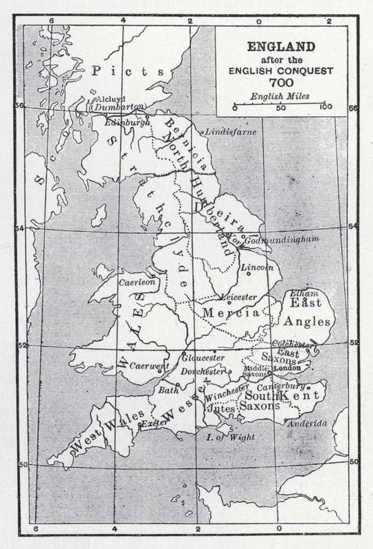 イギリス征服後のイングランド 700（リトグラフ 作： 英語学校