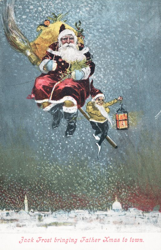 彼のほうき、クリスマスカードの父のクリスマス 作： 英語学校