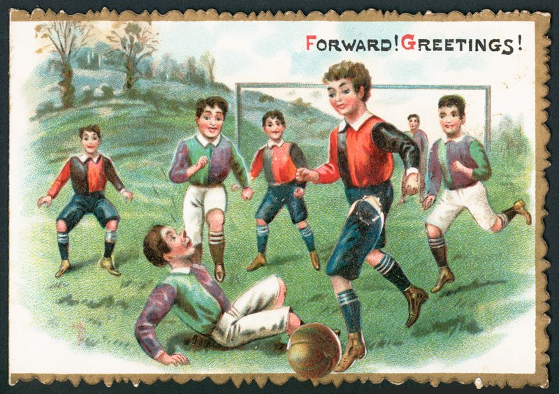 サッカーの試合（転送！ご挨拶！）、クリスマスカード 作： 英語学校