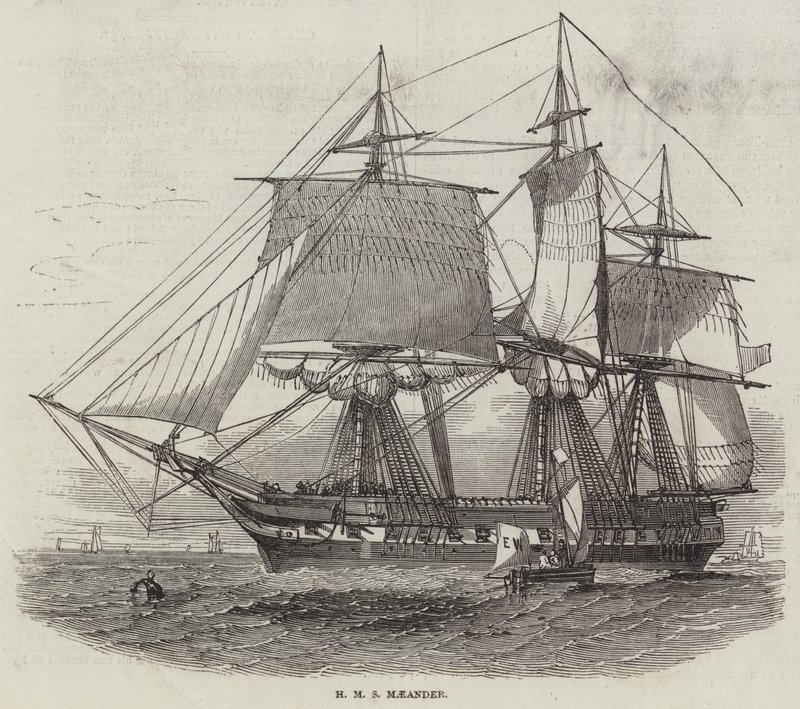 HMSメイアンダー（彫刻 作： 英語学校