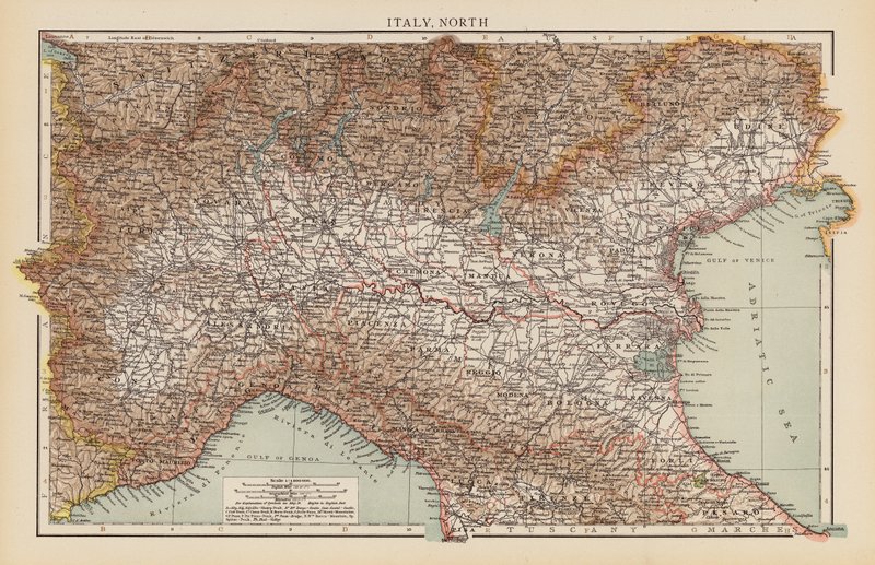 イタリア、北（カラーリトグラフ） 作： 英語学校
