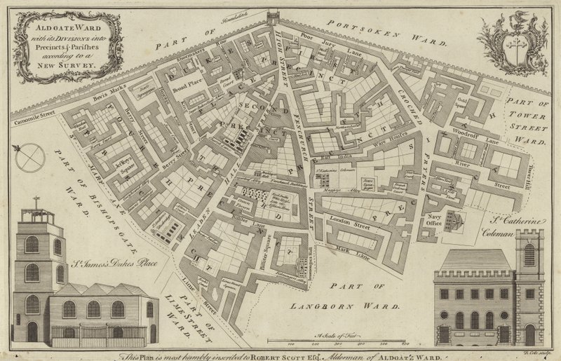 ロンドンAldgate Wardの地図 作： 英語学校