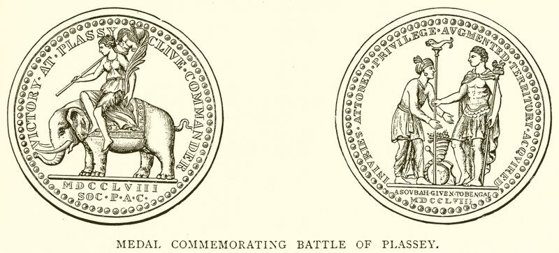 プラッシーの戦いを記念するメダル 作： 英語学校