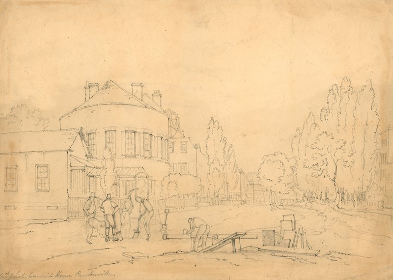 Old White Conduit House、ペントンビル、ロンドン;スケッチ 作： 英語学校