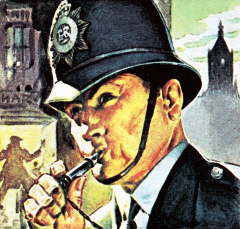 彼の笛を持つ警官 作： 英語学校