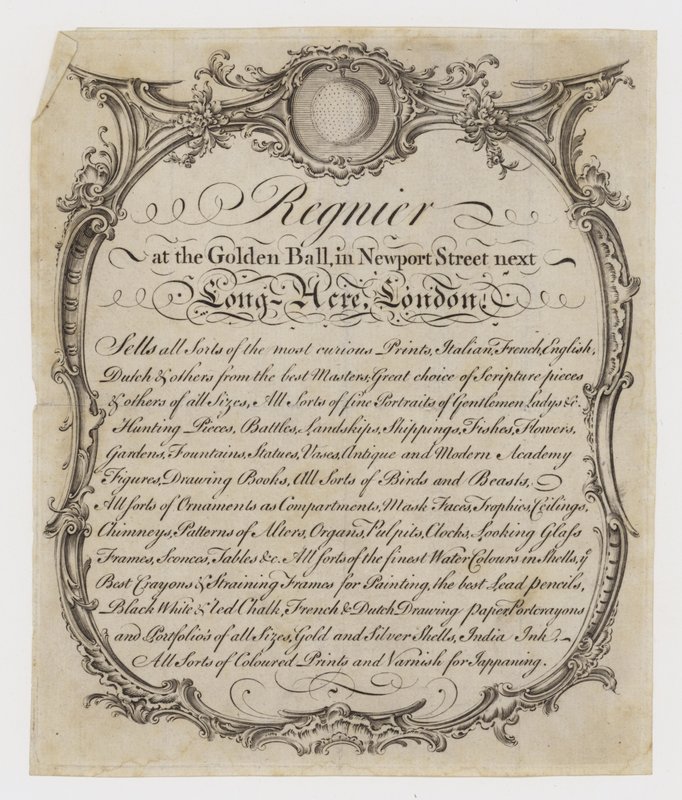 Printseller、Regnier、Trade Card 作： 英語学校