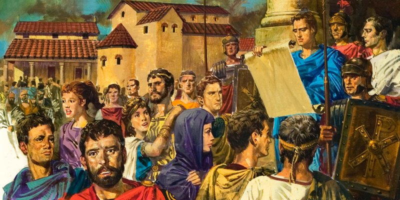 ローマのイギリスで読まれている宣言 作： 英語学校