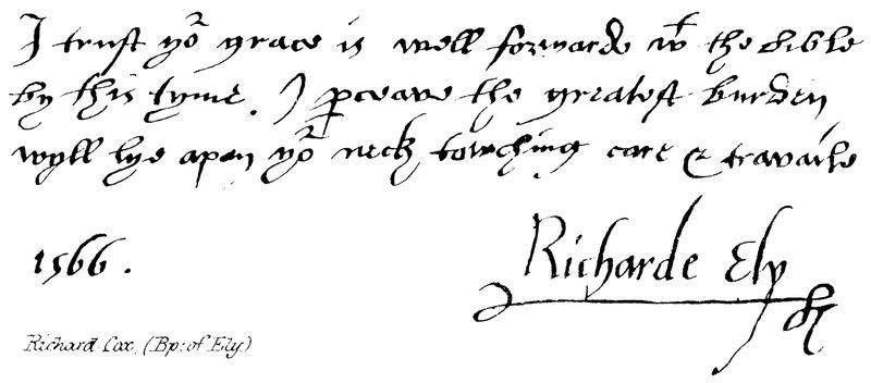 Richard Cox、（Bp：of Ely） 作： 英語学校