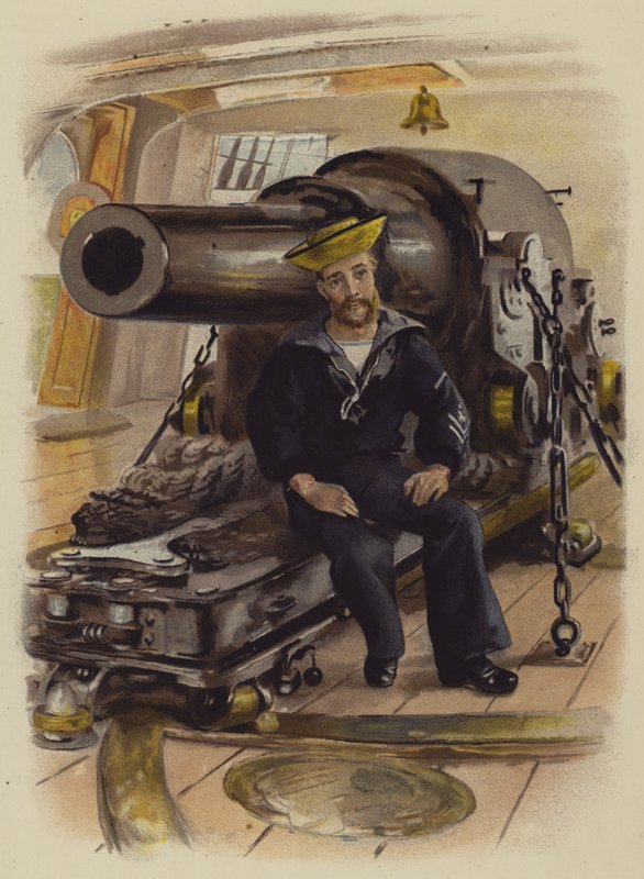 英国海軍砲兵志願兵（カラーリトグラフ） 作： 英語学校