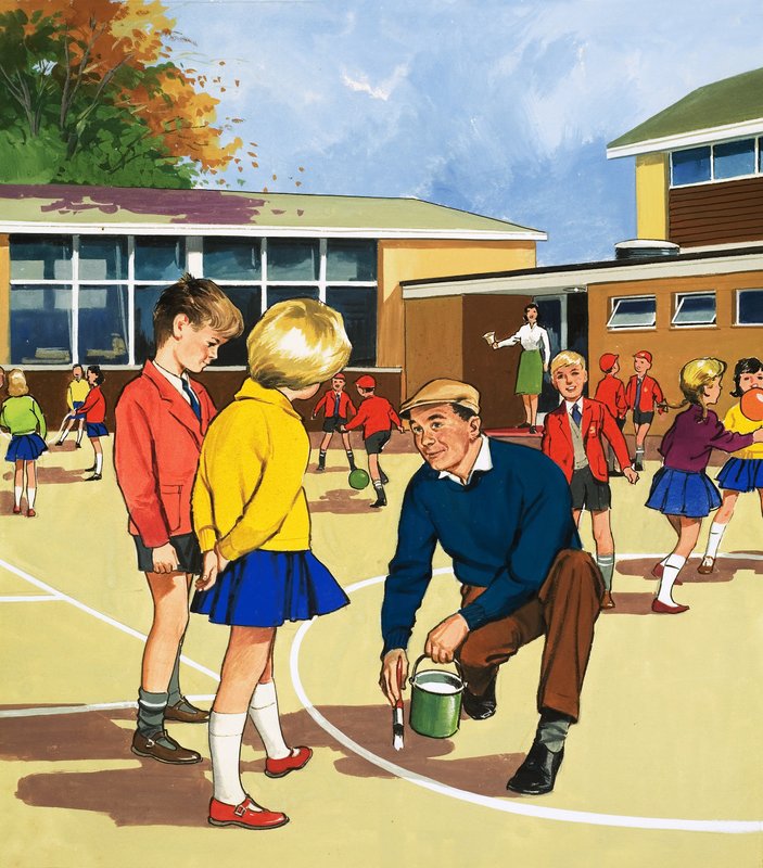 学校の世話人と奇妙な仕事の男 作： 英語学校