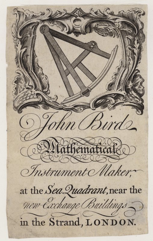 Scientific Instrument Maker、John Bird、トレードカード 作： 英語学校