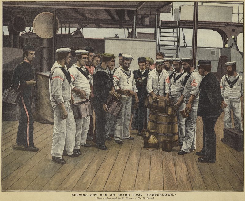 HMS Camperdownでラム酒を提供 作： 英語学校