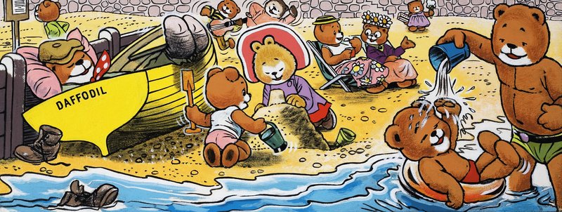 ビーチでのテディベア 作： 英語学校
