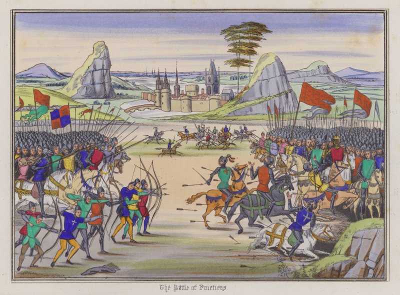 ポワチエの戦い」（彩色済み彫刻 作： 英語学校