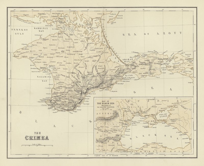 クリミア半島;黒海の地図 作： 英語学校