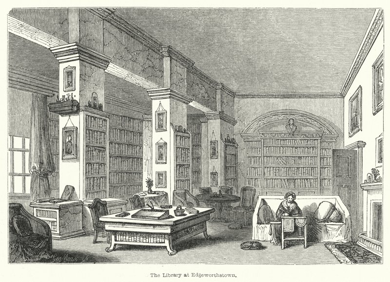 Edgeworthstownの図書館（彫刻 作： 英語学校