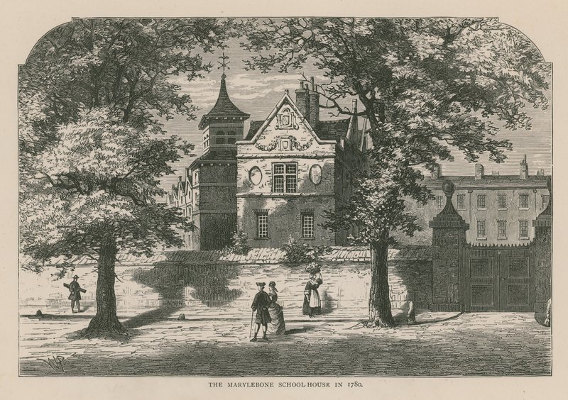 1780年のメリルボーンスクールハウス 作： 英語学校