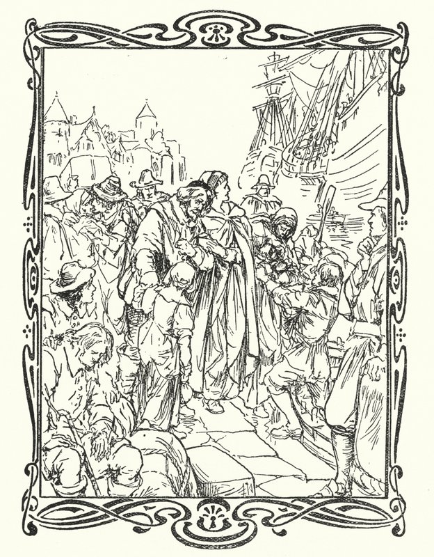 The Pilgrim Fathers（カラーリトグラフ 作： 英語学校