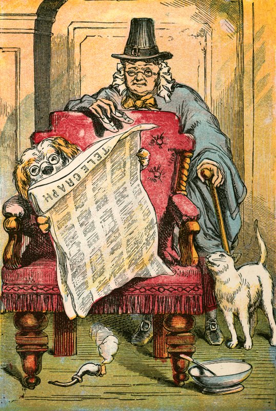 ニュースを読んでいる犬 作： 英語学校