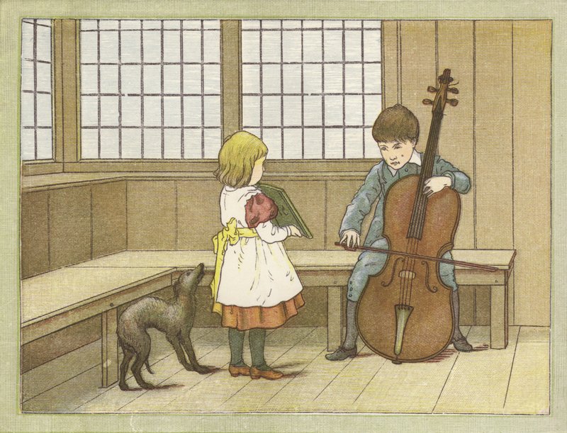 若い音楽家（カラーリトグラフ） 作： 英語学校