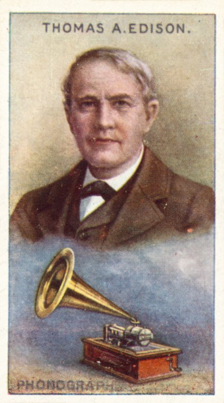 Thomas Alva Edison、蓄音機 作： 英語学校