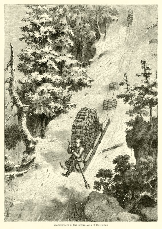 セヴェンヌの山の木版画（彫刻 作： 英語学校