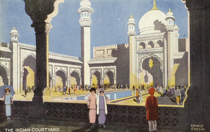 インディアンの中庭、大英帝国展、ウェンブリー、1924 作： アーネスト・コフィン