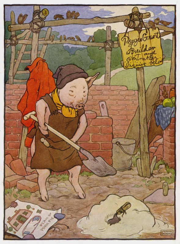 三匹の子ぶたのイラスト 作： フランク・アダムス