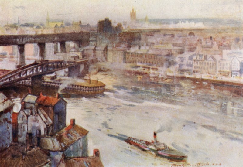 Newcastle-on-Tyne（カラーリトグラフ 作： フランク・サウスゲイト