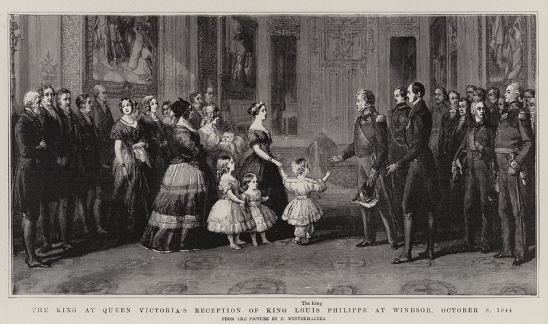 ビクトリア女王がウィンザーでルイフィリップ王を迎える王、1844年10月8日 作： フランツ・ザビエル・ウィンターハルター