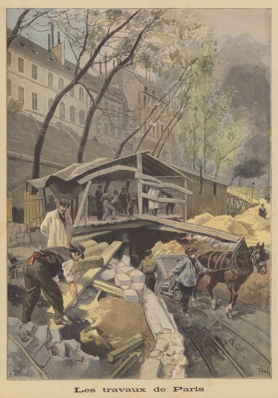 パリメトロの建設工事 作： フランス語学校