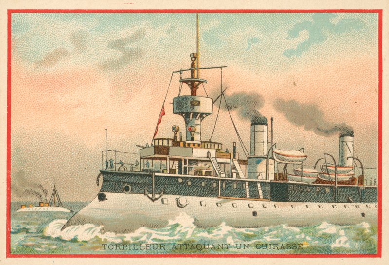 戦艦を攻撃する魚雷艇 作： フランス語学校