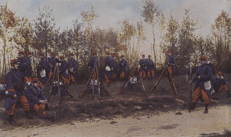 作戦行動中のフランス歩兵（カラー写真 作： フランスの写真家