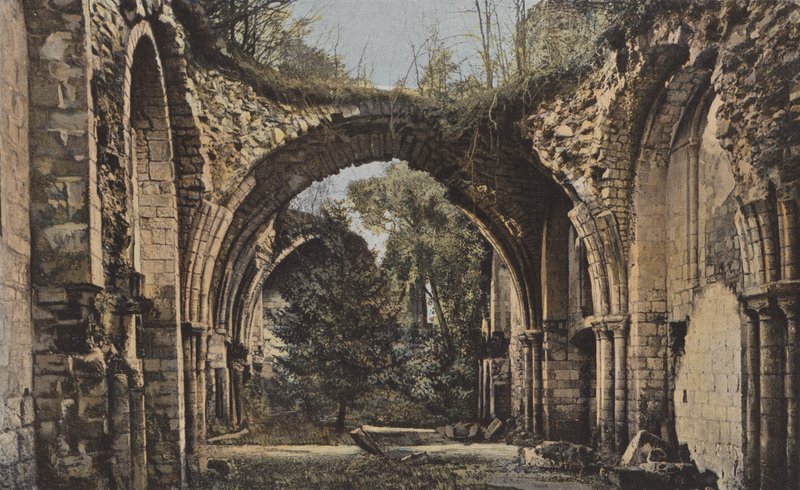 Jumieges、古い修道院の食堂 作： フランスの写真家