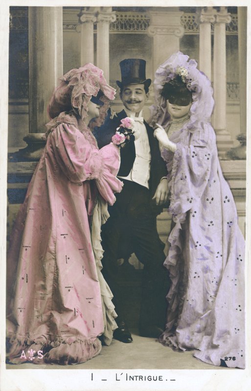 仮面舞踏会の様子（カラー写真） 作： フランスの写真家