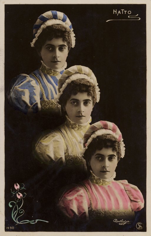 3つの同一の女性の頭 作： フランスの写真家