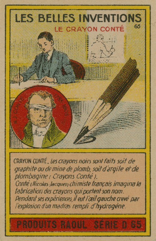 美しい発明カード、Conteクレヨン 作： フランス語学校