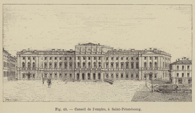 サンクトペテルブルクの帝国議会（版画 作： フランス語学校
