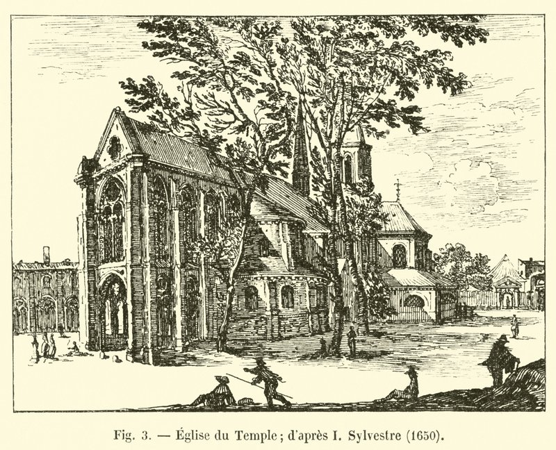 テンプル教会; dapres I Sylvestre、1650 作： フランス語学校