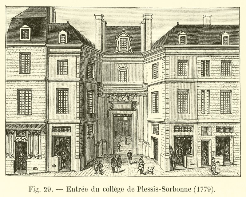 プレシスソルボンヌ大学への入り口、1779 作： フランス語学校