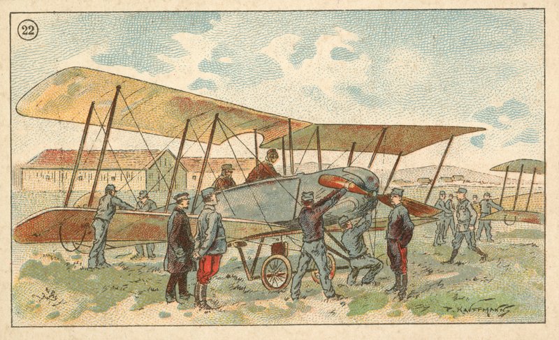 フランス軍の複葉機（クロモリト 作： フランス語学校
