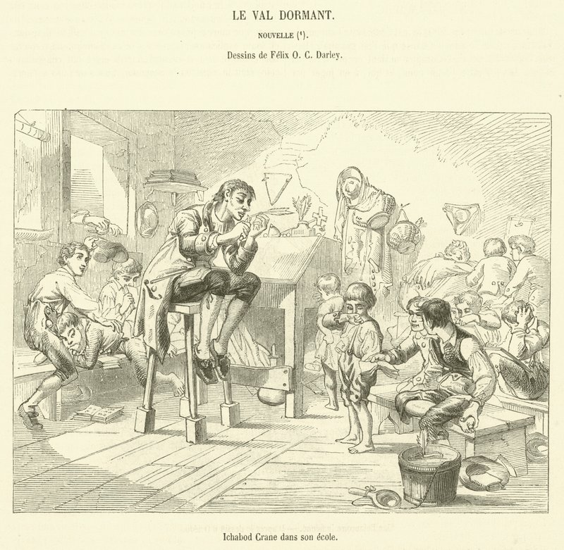 Ichabod Crane dans son ecole (e.g. engraving) 作： フランス語学校