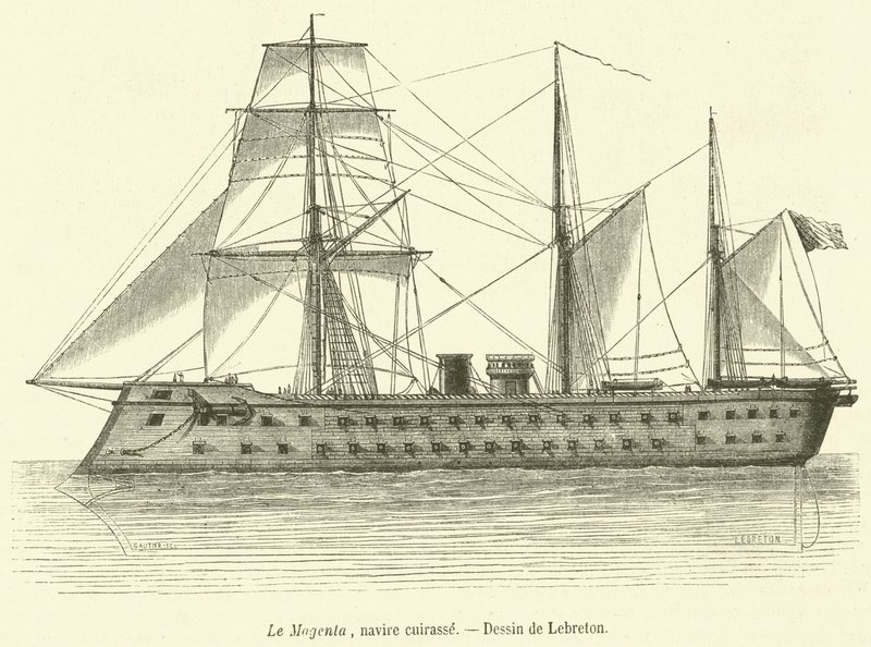 戦艦「マゼンタ号」（彫刻 作： フランス語学校