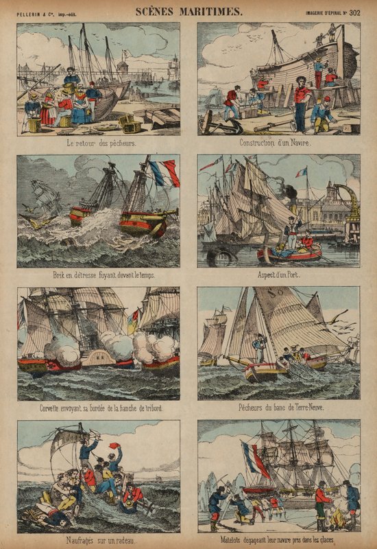 海辺の風景（彩色済み彫刻 作： フランス語学校