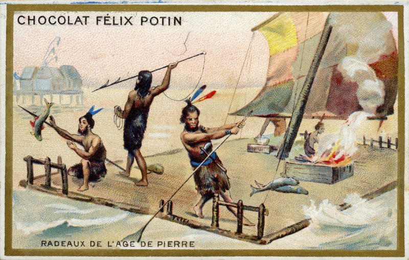 石器時代のいかだ 作： フランス語学校